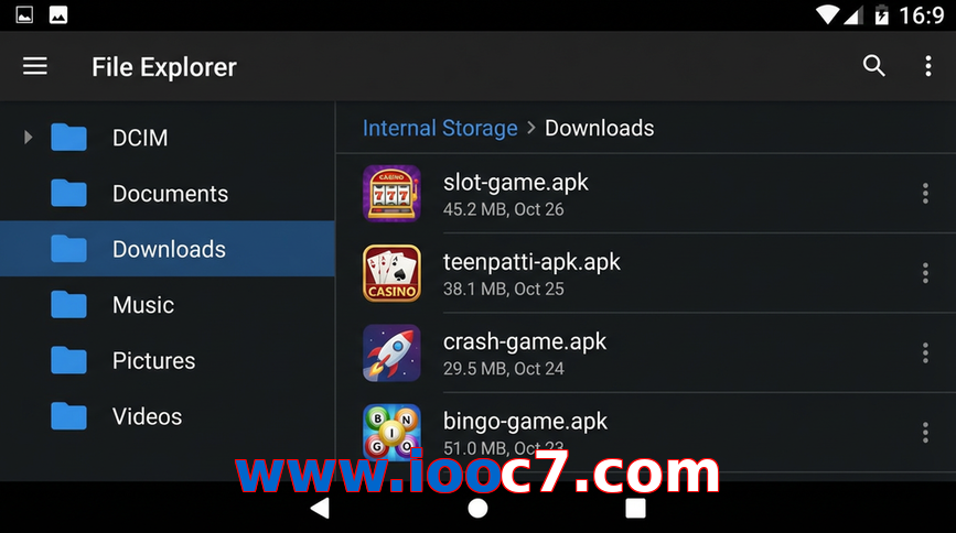 Main screen of Www.iooc7.com gameapk page for PK players